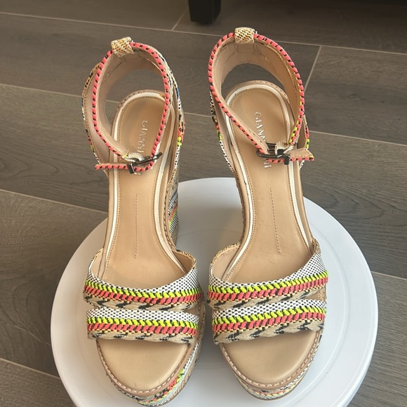 Gianni Bini Multicoloured Ankle Strap Platform Wedge Boho Sandals Women Size 7.5 - Picture 10 of 17